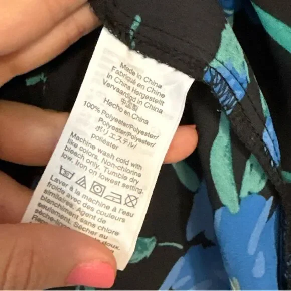 J. Crew Blue Floral Long Sleeve Blouse - Picture 6 of 7